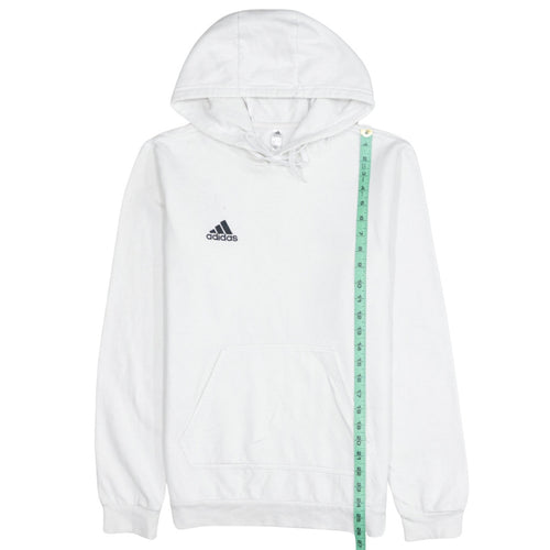 Adidas Men's White Pullover Hoodie Size S Sports Fleece Sweatshirt