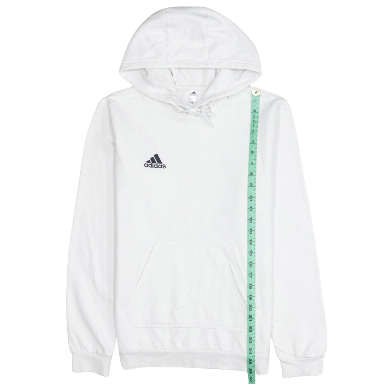 Adidas Men's White Pullover Hoodie Size S Sports Fleece Sweatshirt