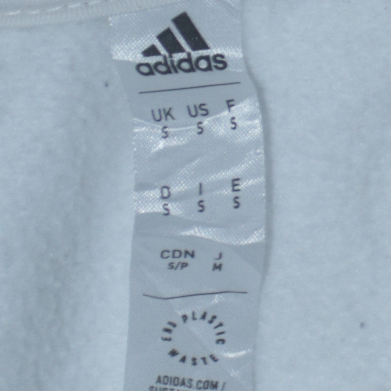 Adidas Men's White Pullover Hoodie Size S Sports Fleece Sweatshirt