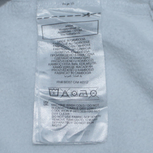Adidas Men's White Pullover Hoodie Size S Sports Fleece Sweatshirt