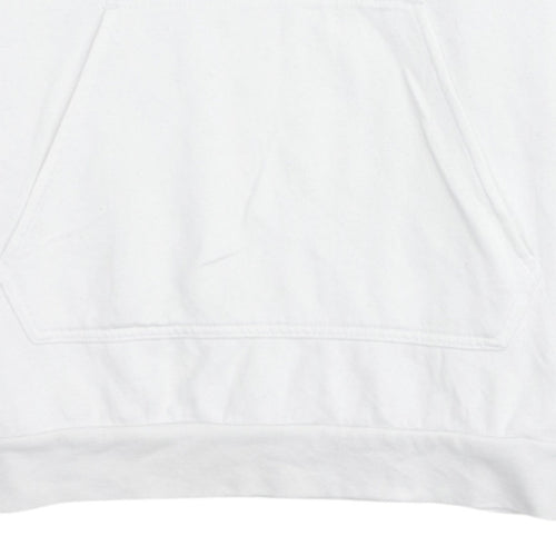Adidas Men's White Pullover Hoodie Size S Sports Fleece Sweatshirt