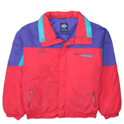 Columbia Mens Red Blue Colourblock Windbreaker Jacket L