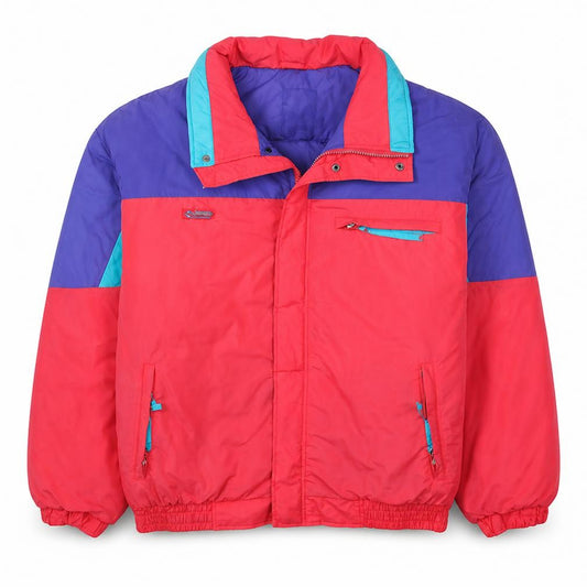 Columbia Mens Red Blue Colourblock Windbreaker Jacket L