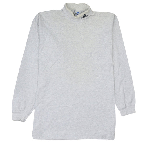 Adidas Men's Grey Roll Neck Long Sleeve Sweatshirt Size S