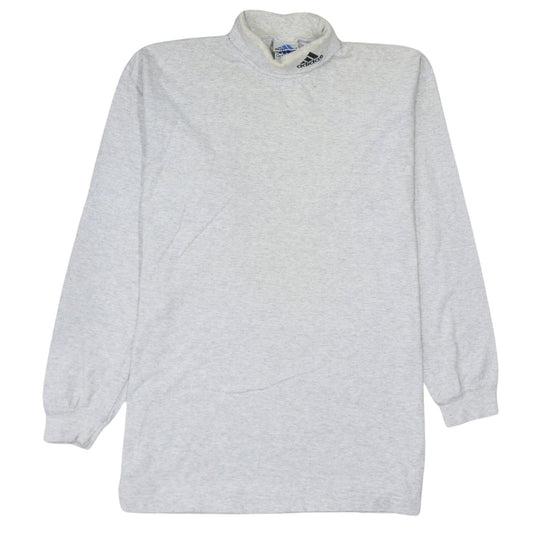 Adidas Men's Grey Roll Neck Long Sleeve Sweatshirt Size S