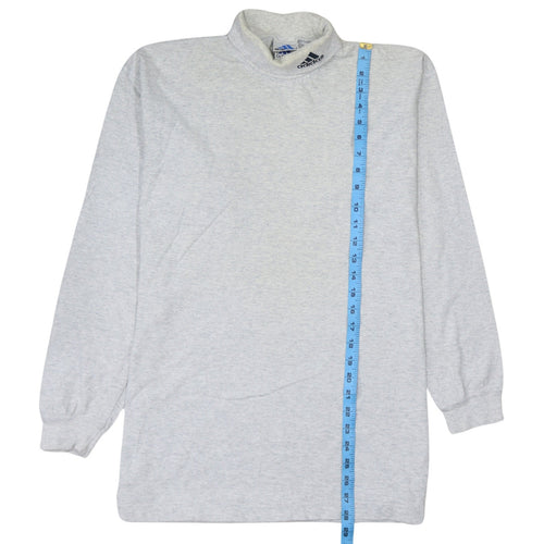 Adidas Men's Grey Roll Neck Long Sleeve Sweatshirt Size S