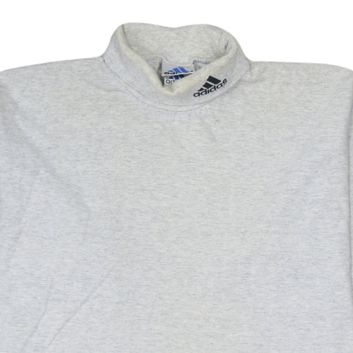 Adidas Men's Grey Roll Neck Long Sleeve Sweatshirt Size S