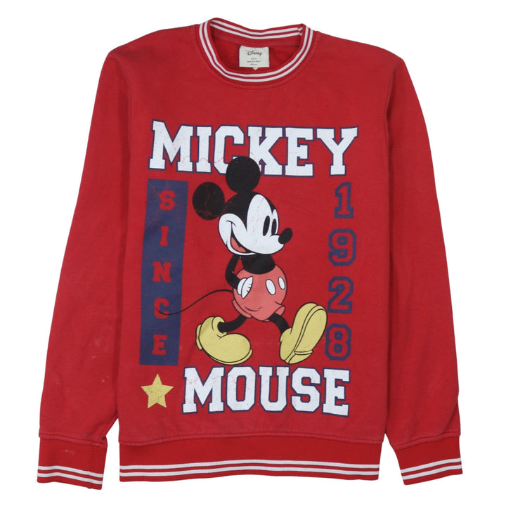 Primark Disney Men's Red Mickey Mouse Graphic Pullover Sweatshirt XL