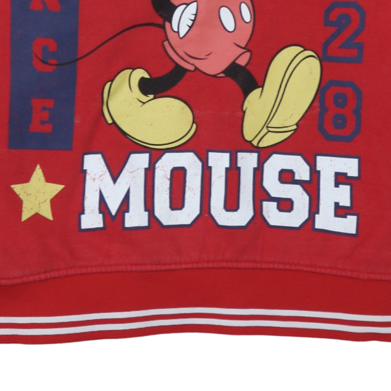 Primark Disney Men's Red Mickey Mouse Graphic Pullover Sweatshirt XL