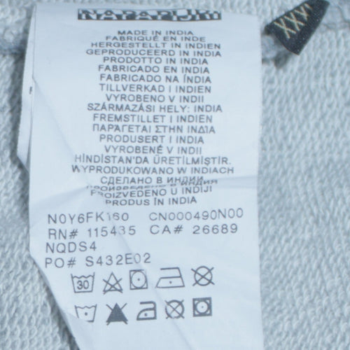 Napapijri Men's Grey Full Zip Sweatshirt XXL Graphic Outdoor Fleece