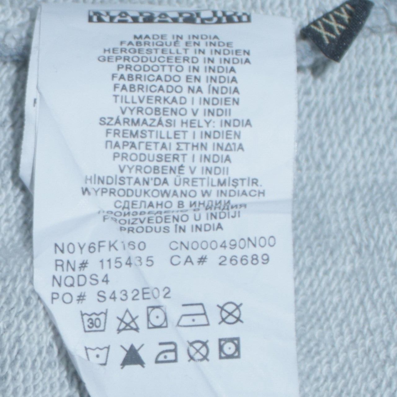 Napapijri Men's Grey Full Zip Sweatshirt XXL Graphic Outdoor Fleece
