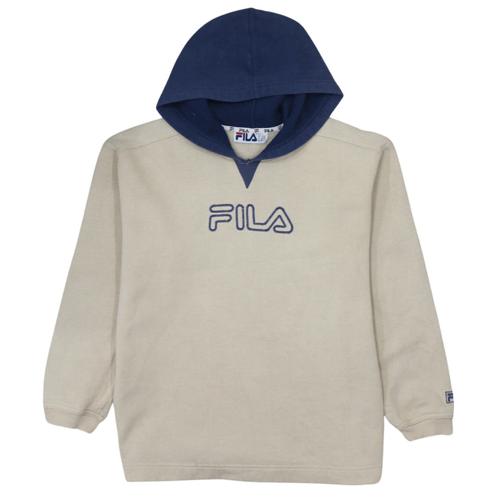 FILA Boys Beige Pullover Hoodie 11-12 Years Logo Fleece Sweatshirt