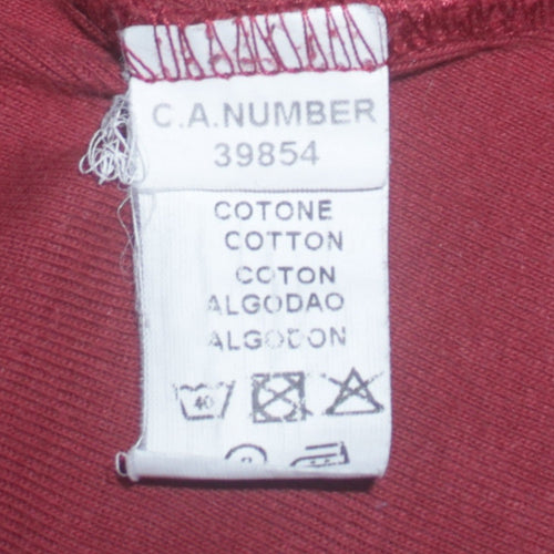 Marlboro Classics Women Red Long Sleeve Cotton T-Shirt Size L