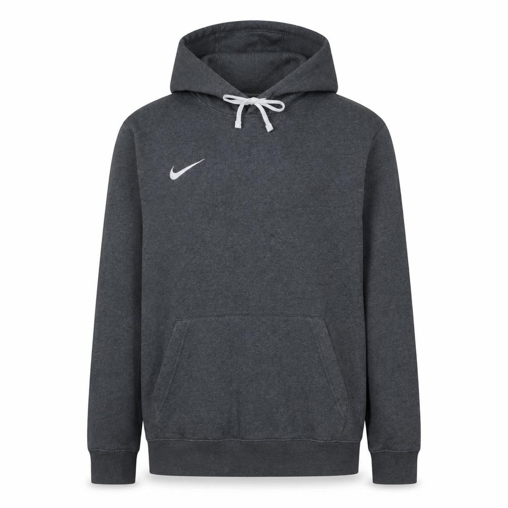 Front view of Nike Men's Grey Hooded Long Sleeve Regular Fit Sweatshirt L