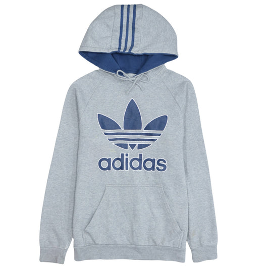 Adidas Mens Grey Pullover Hoodie Size S Sports Logo Sweatshirt