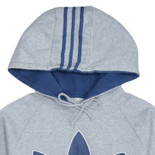 Adidas Mens Grey Pullover Hoodie Size S Sports Logo Sweatshirt