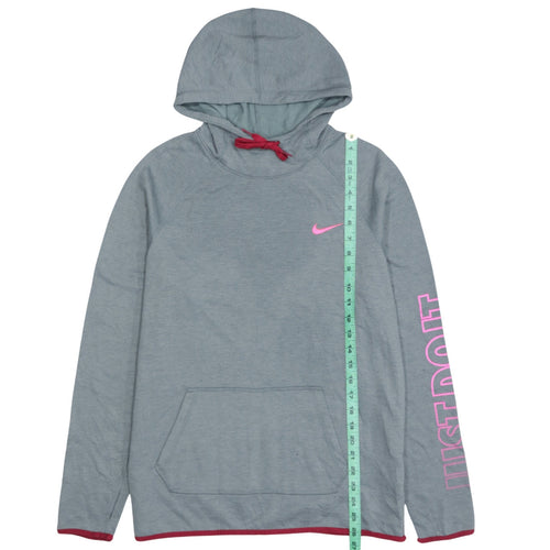 Nike Womens Grey Dri-FIT Pullover Hoodie Size L Long Sleeve