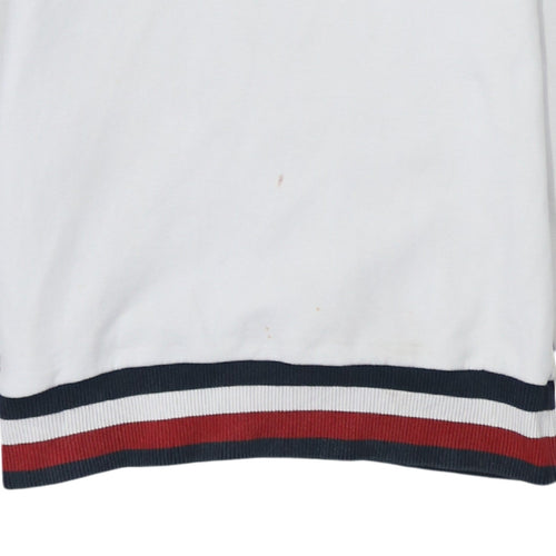 Tommy Hilfiger Womens White XXS Pullover Hoodie with Logo Design
