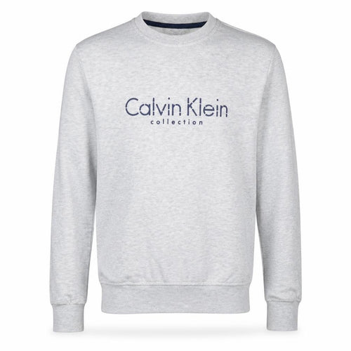 Calvin Klein Men Grey Cotton Logo Pullover Sweatshirt Size S