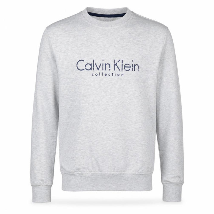 Calvin Klein Men Grey Cotton Logo Pullover Sweatshirt Size S