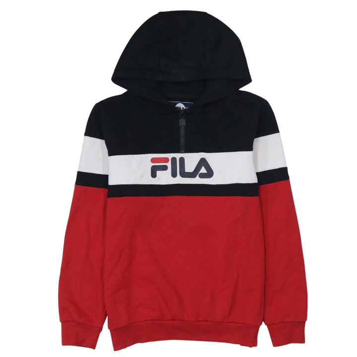 Fila Boys Multicoloured 13-15 Years Pullover Hoodie with Logo and Zip Detail