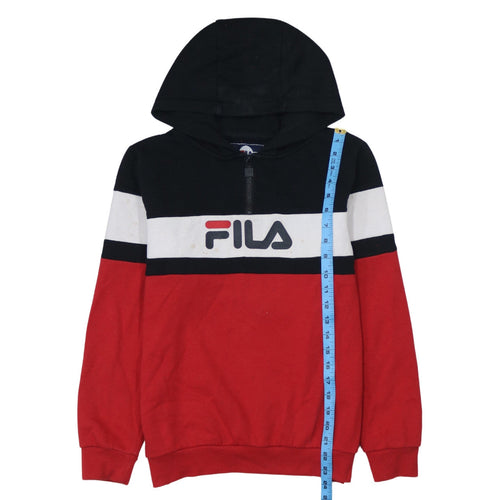Fila Boys Multicoloured 13-15 Years Pullover Hoodie with Logo and Zip Detail