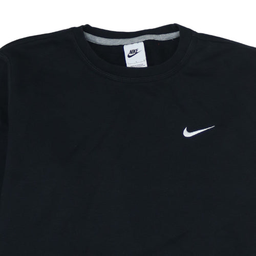 Nike Womens Black Large Pullover Sweatshirt Cotton Blend Logo