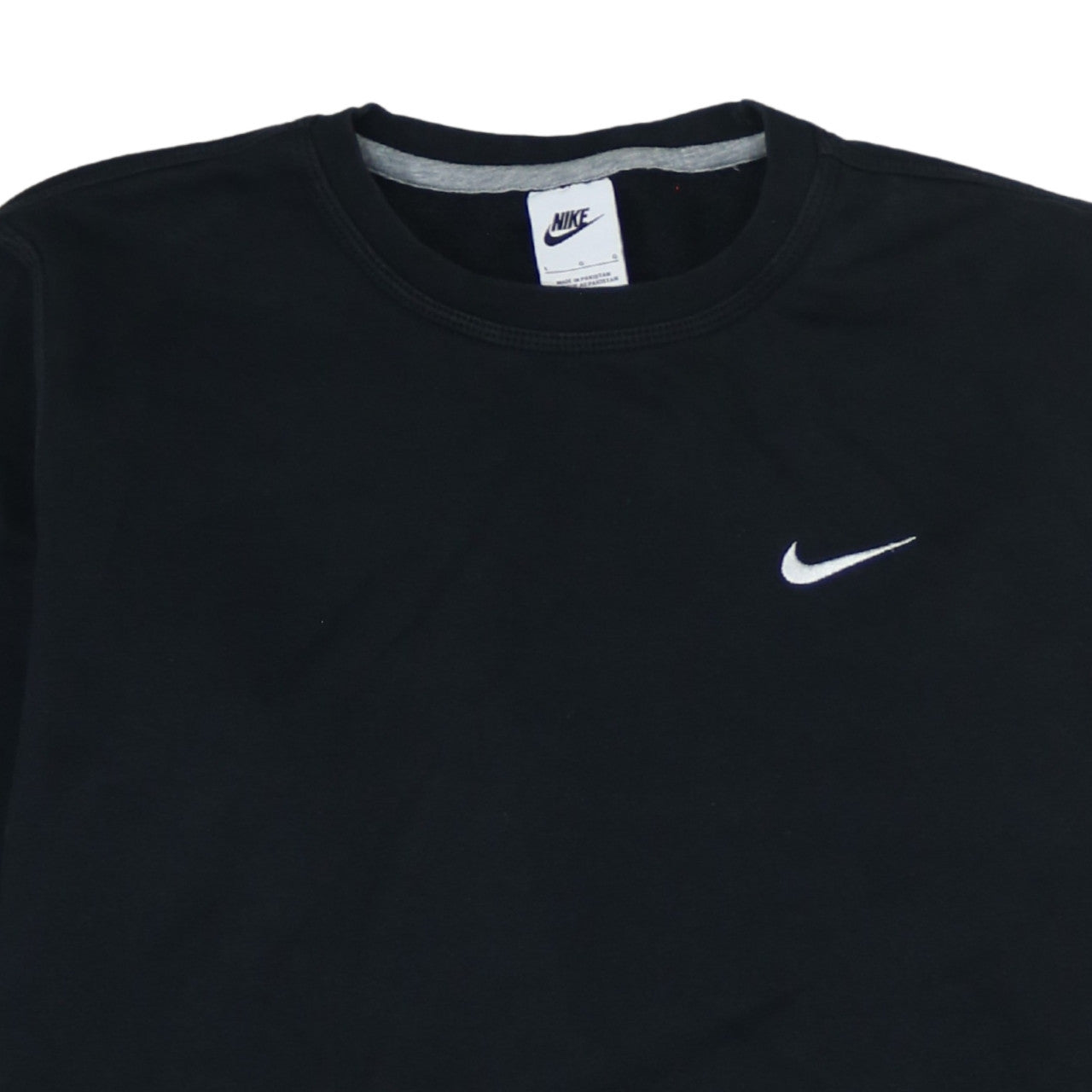Nike Womens Black Large Pullover Sweatshirt Cotton Blend Logo