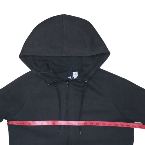 Adidas Women Black XS Full Zip Hooded Longline Sweatshirt Dress