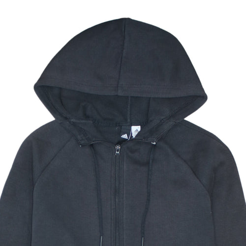 Adidas Women Black XS Full Zip Hooded Longline Sweatshirt Dress