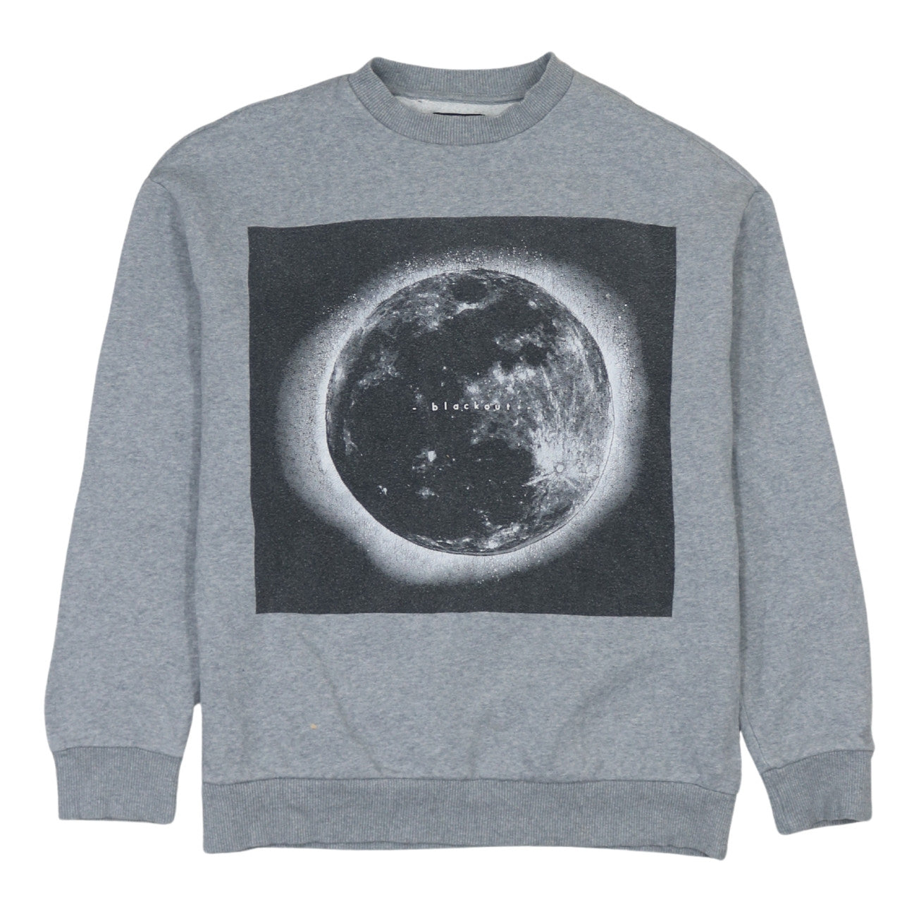 Reserved Men's Grey Moon Graphic Print Pullover Sweatshirt XS