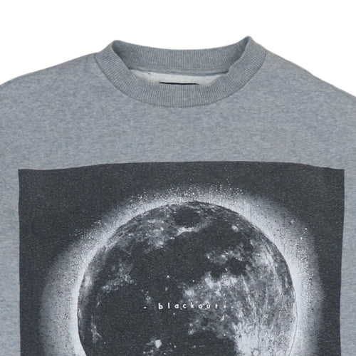 Reserved Men's Grey Moon Graphic Print Pullover Sweatshirt XS