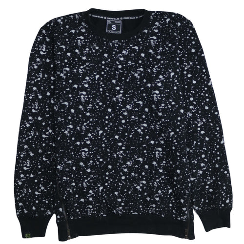 Cropp Men Black Graphic Print Sweatshirt Small Regular Fit Zip