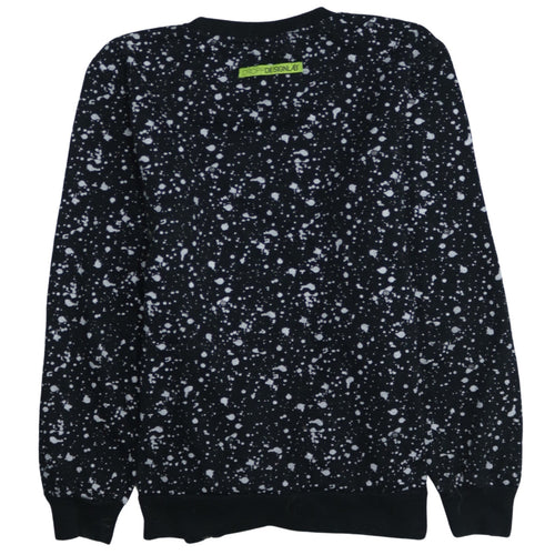 Cropp Men Black Graphic Print Sweatshirt Small Regular Fit Zip