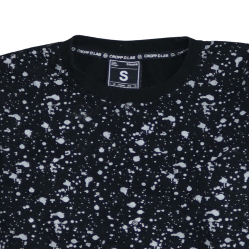 Cropp Men Black Graphic Print Sweatshirt Small Regular Fit Zip