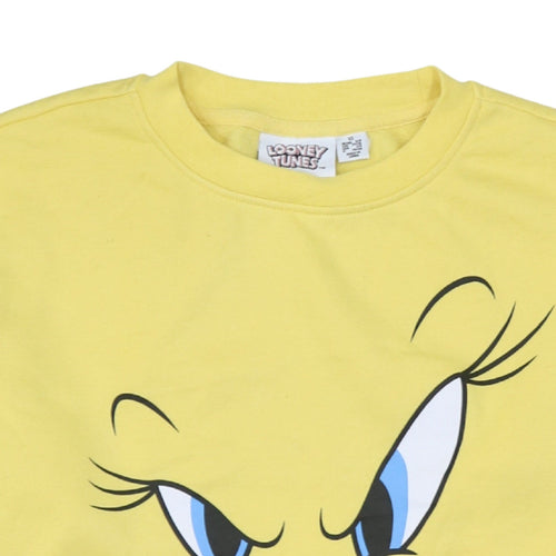Primark Looney Tunes Women's Yellow Tweety Crew Neck Sweatshirt XS