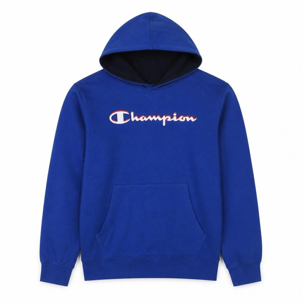 Champion Boys Blue Pullover Hoodie 15-16 Years Logo Fleece Sweatshirt
