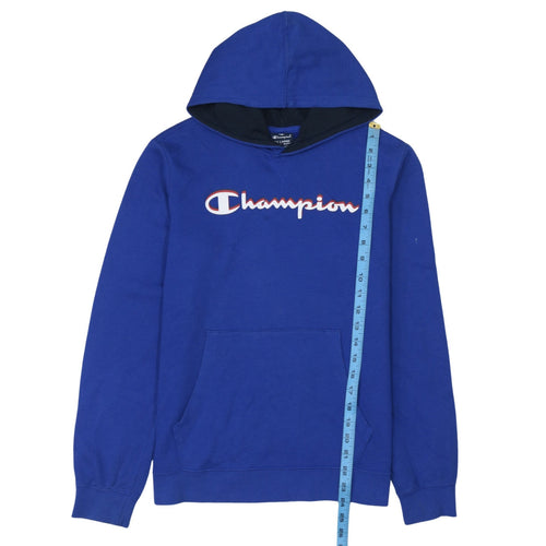 Champion Boys Blue Pullover Hoodie 15-16 Years Logo Fleece Sweatshirt