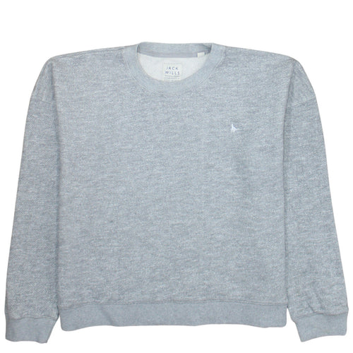 Jack Wills Womens Grey Crew Neck Pullover Sweatshirt UK 12