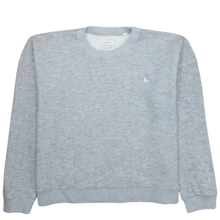 Jack Wills Womens Grey Crew Neck Pullover Sweatshirt UK 12