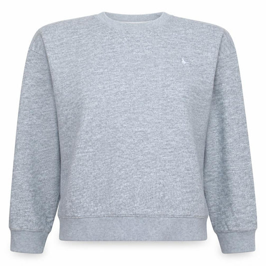 Front view of Jack Wills women’s grey crew neck pullover sweatshirt uk 12