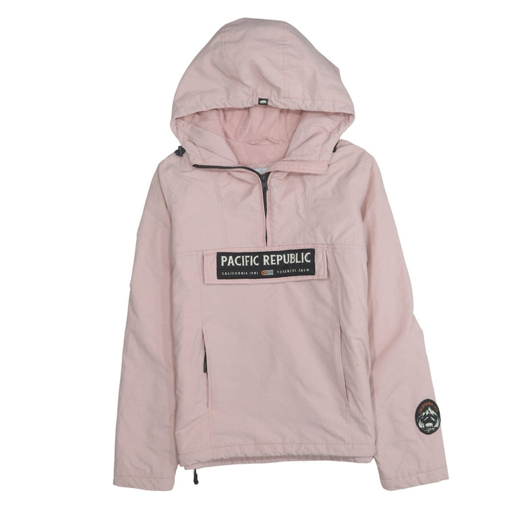 Pull & Bear Women Pink Hooded Anorak Jacket XS Casual Lined