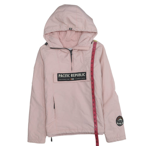 Pull & Bear Women Pink Hooded Anorak Jacket XS Casual Lined