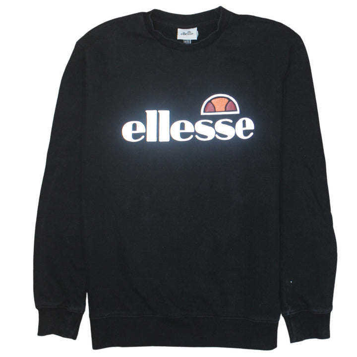 Ellesse Women's Black UK 12 Crew Neck Pullover Sweatshirt