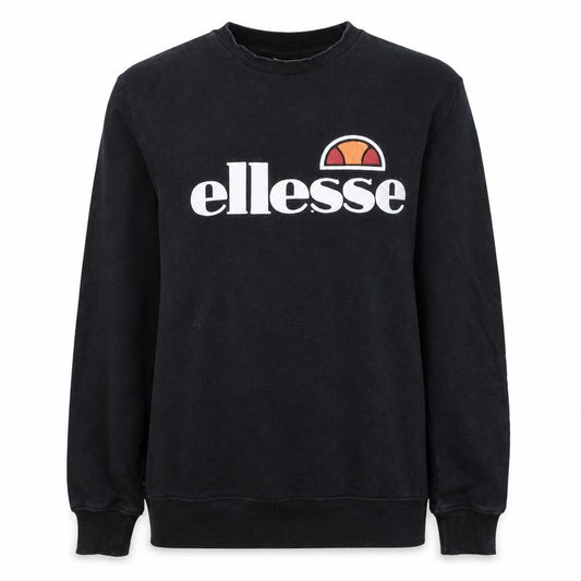 Front view of Ellesse Women's Black UK 12 Crew Neck Pullover Sweatshirt