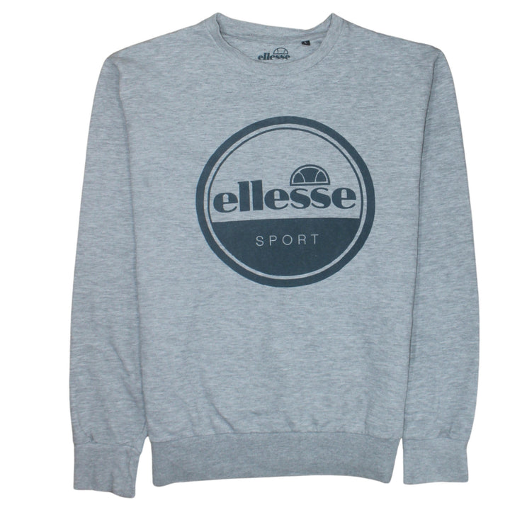 Ellesse Men's Grey Crew Neck Sweatshirt Size L Pullover Logo Sport Top