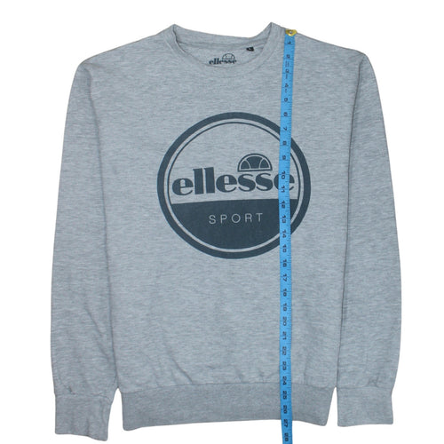 Ellesse Men's Grey Crew Neck Sweatshirt Size L Pullover Logo Sport Top