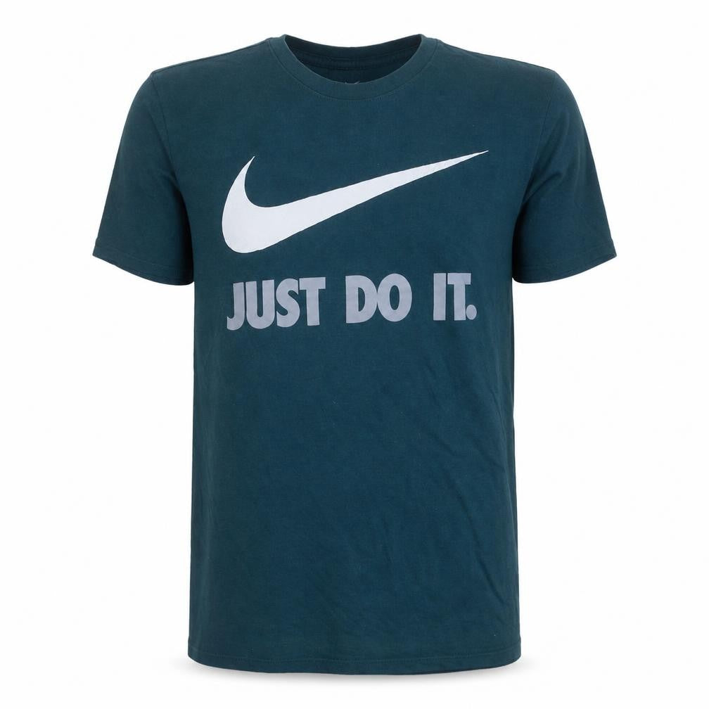 Front view of Nike Men's Blue 'Just Do It' Graphic Regular Fit T-Shirt M