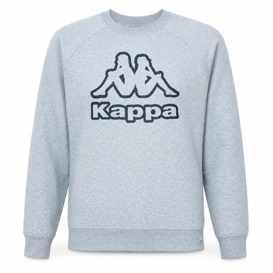 Front view of Kappa men’s grey logo pullover sweatshirt medium regular fit