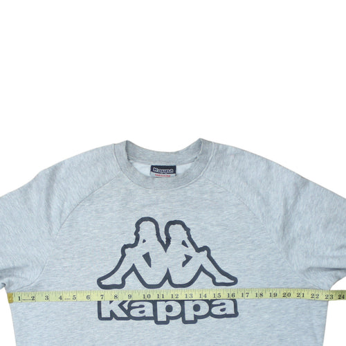 Kappa Mens Grey Logo Pullover Sweatshirt Medium Regular Fit